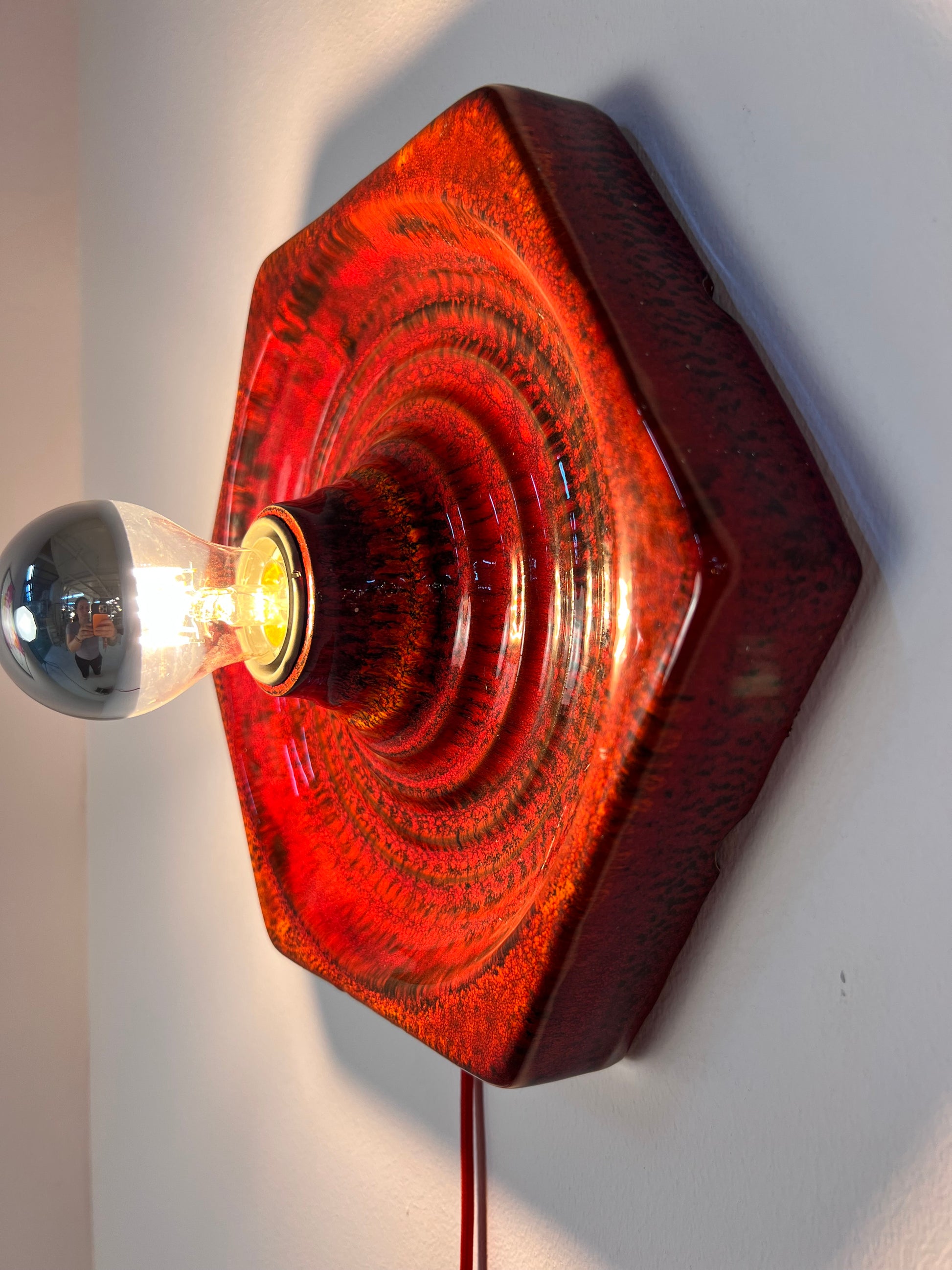 Wandlampe rot Keramik von Hustadt Leuchten