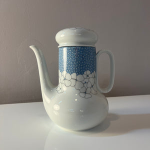 Kaffeekanne Kiruna Garden weiß blau von Tapio Wirkkala für Thomas