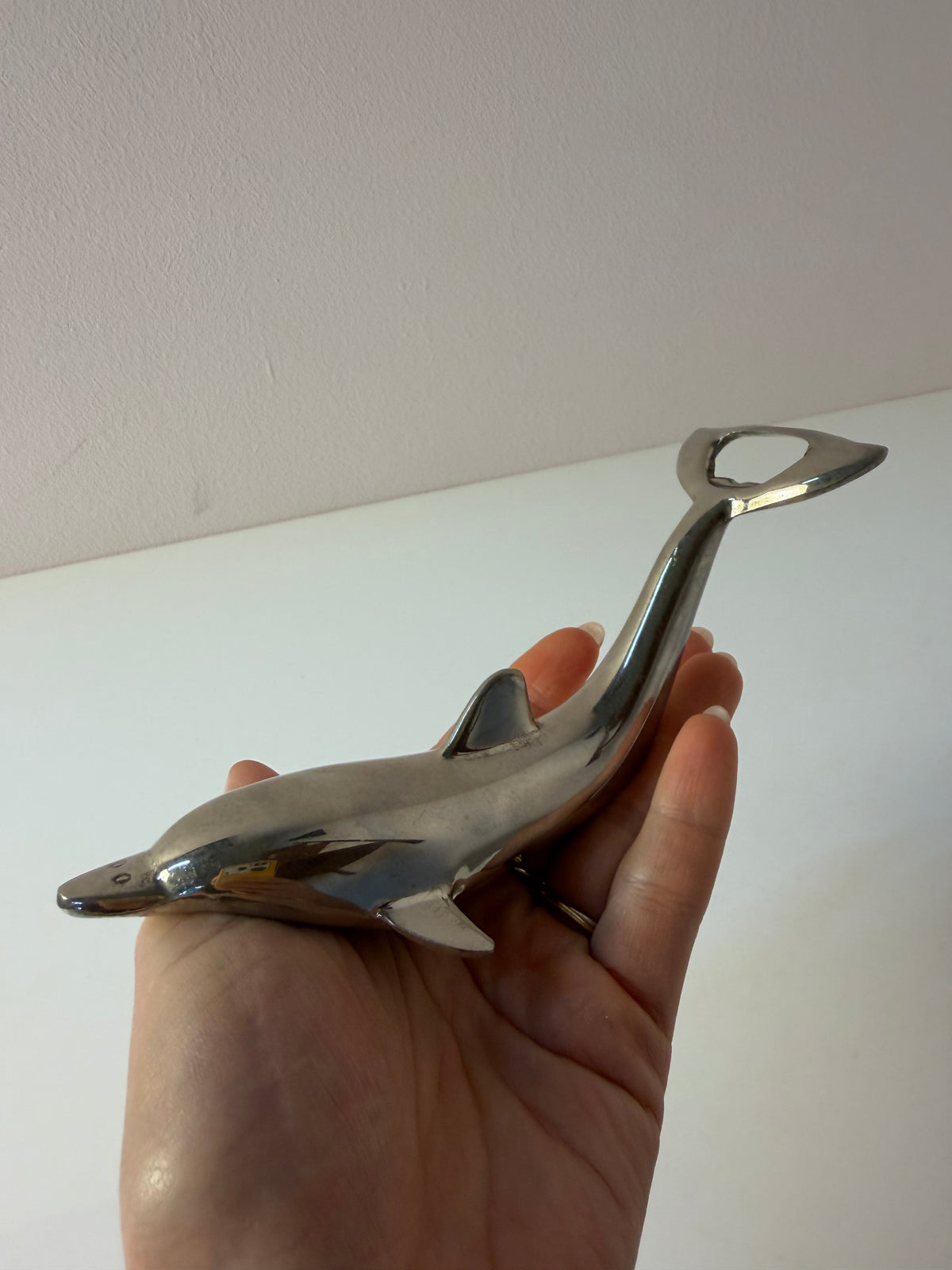Flaschenöffner Delfin silber aus Dänemark