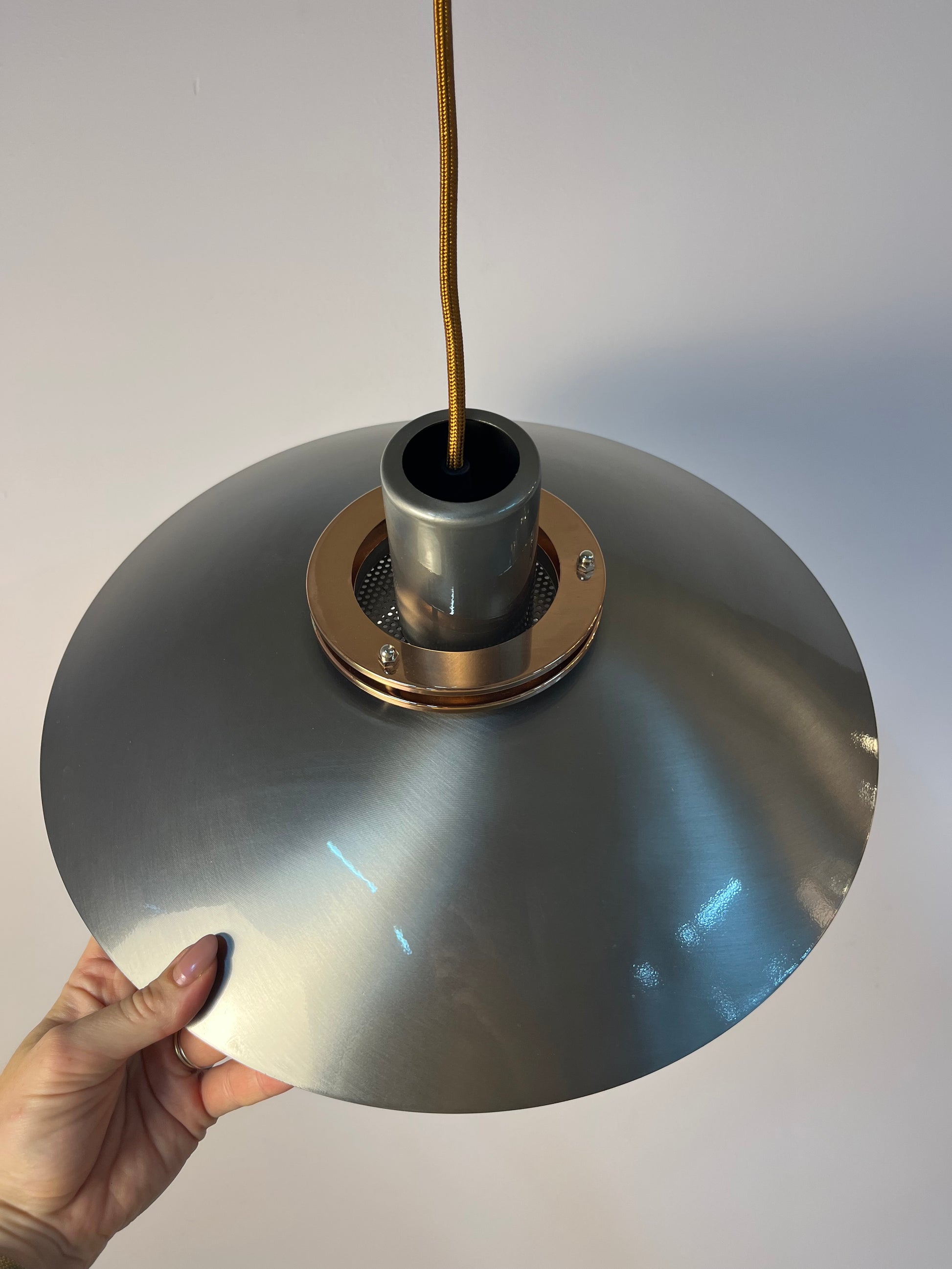 Kleine Lamellenlampe Leto silber kupfer von Top Lamper