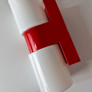 Badlampe rot Kunststoff & Opalglas