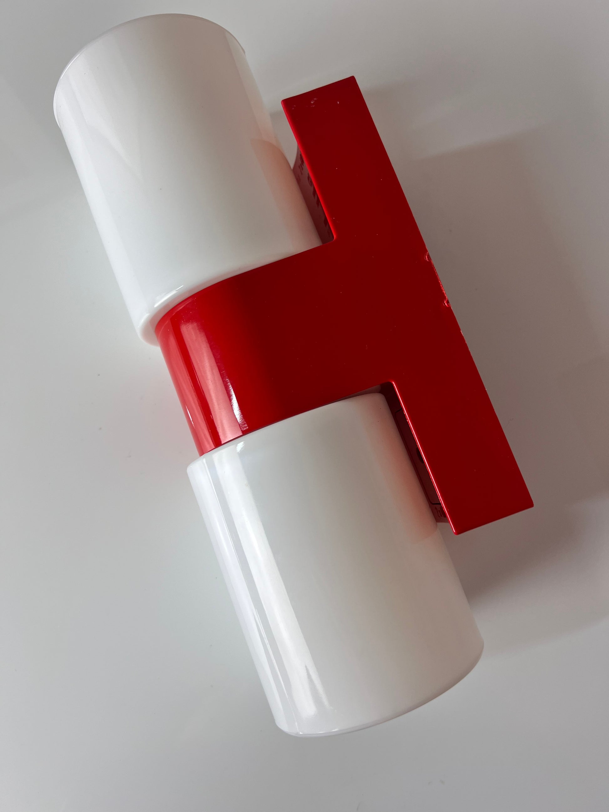Badlampe rot Kunststoff & Opalglas