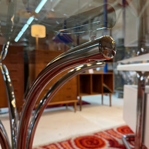 Runder Esstisch Chrom & Rauchglas