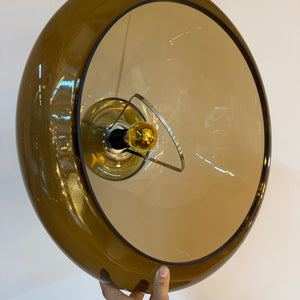 Hängelampe braun transparent Kunststoff
