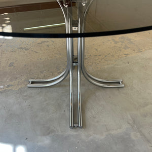 Runder Esstisch Rauchglas Chrom - Standard Gestell