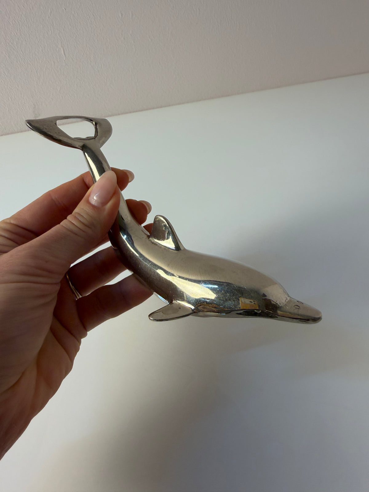 Flaschenöffner Delfin silber aus Dänemark