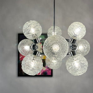 Sputnik Kronleuchter Glas Chrom