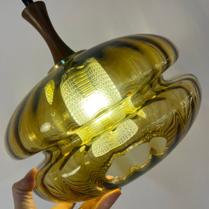 Hängelampe Glas Teak von Orrefors