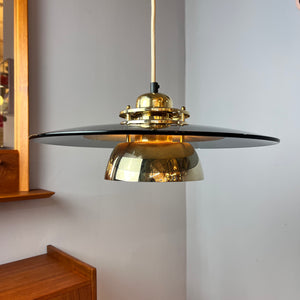 Lamellenlampe Gold Rauchglas aus Dänemark
