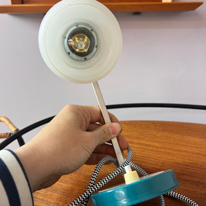 Tischlampe petrolblau 50er