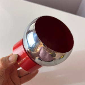 Kugelaschenbecher mit magnetischer Schale rot Chrom von Quist