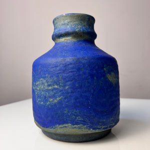 Set: Vase, Kerzenständer & Schale blau von Majolika Keramik Manufaktur