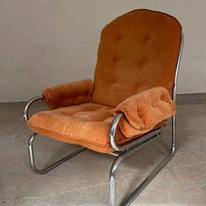 Sessel Halina orange Chrom von Hellerau