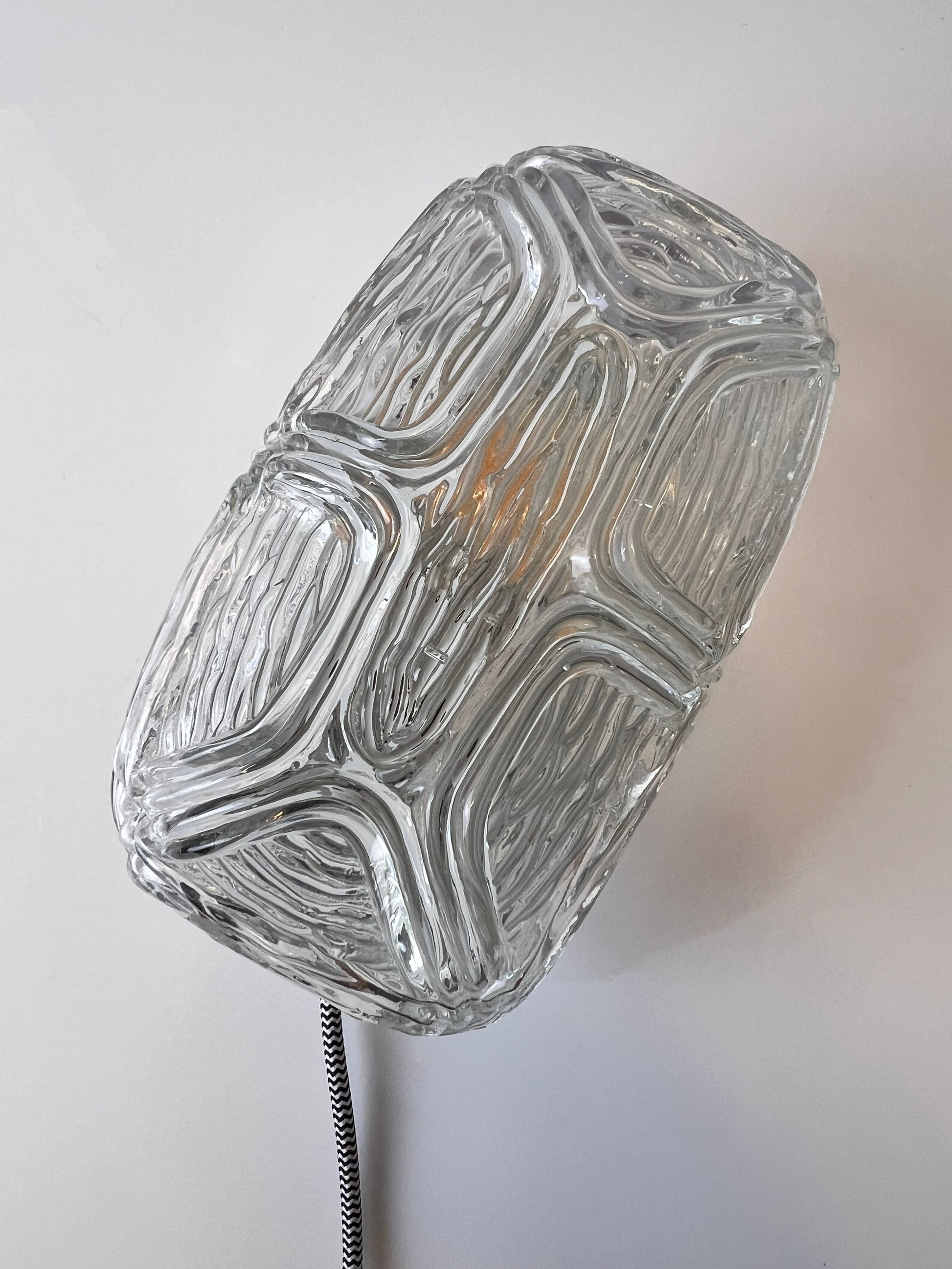Wandlampe Strukturglas mit Kabel