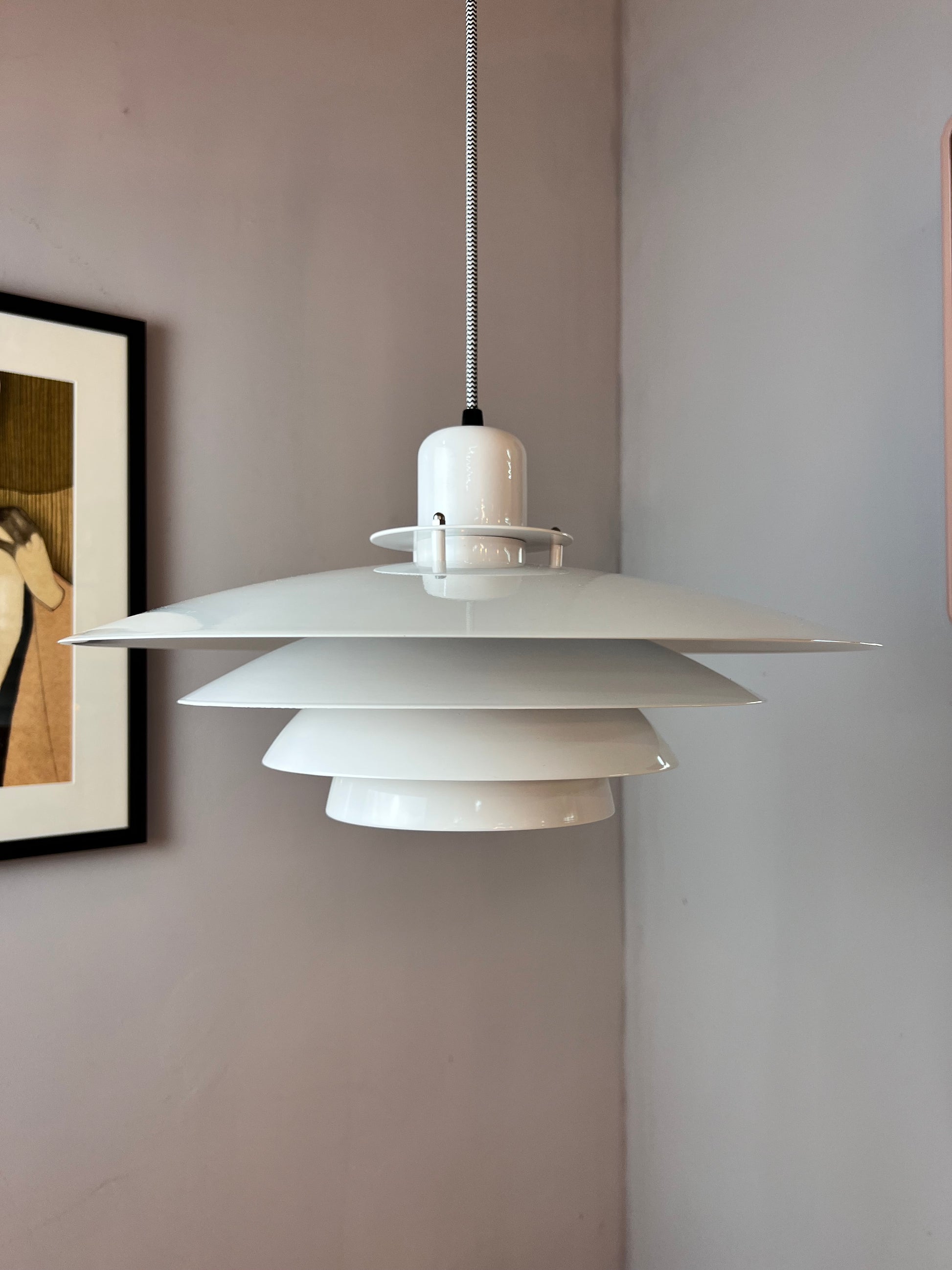 Lamellenlampe weiß Hochglanz