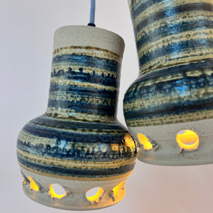 Hängelampe blau beige Keramik von Per Engstrøm
