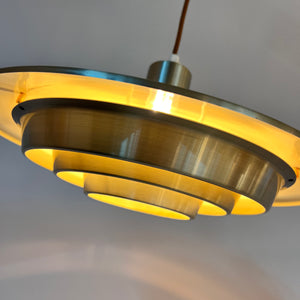 Lamellenlampe silber von Erik Jensen für Teknika