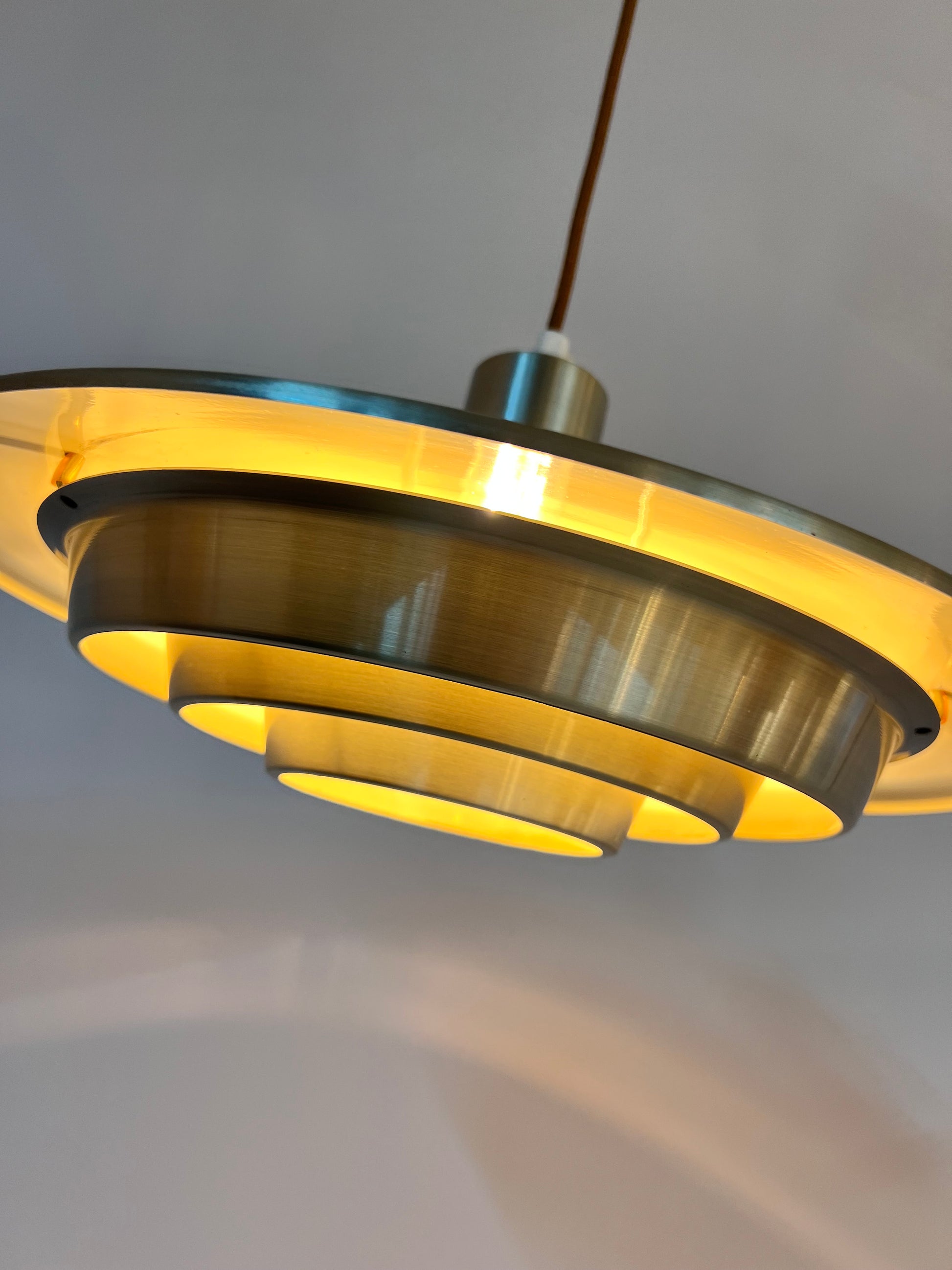 Lamellenlampe silber von Erik Jensen für Teknika