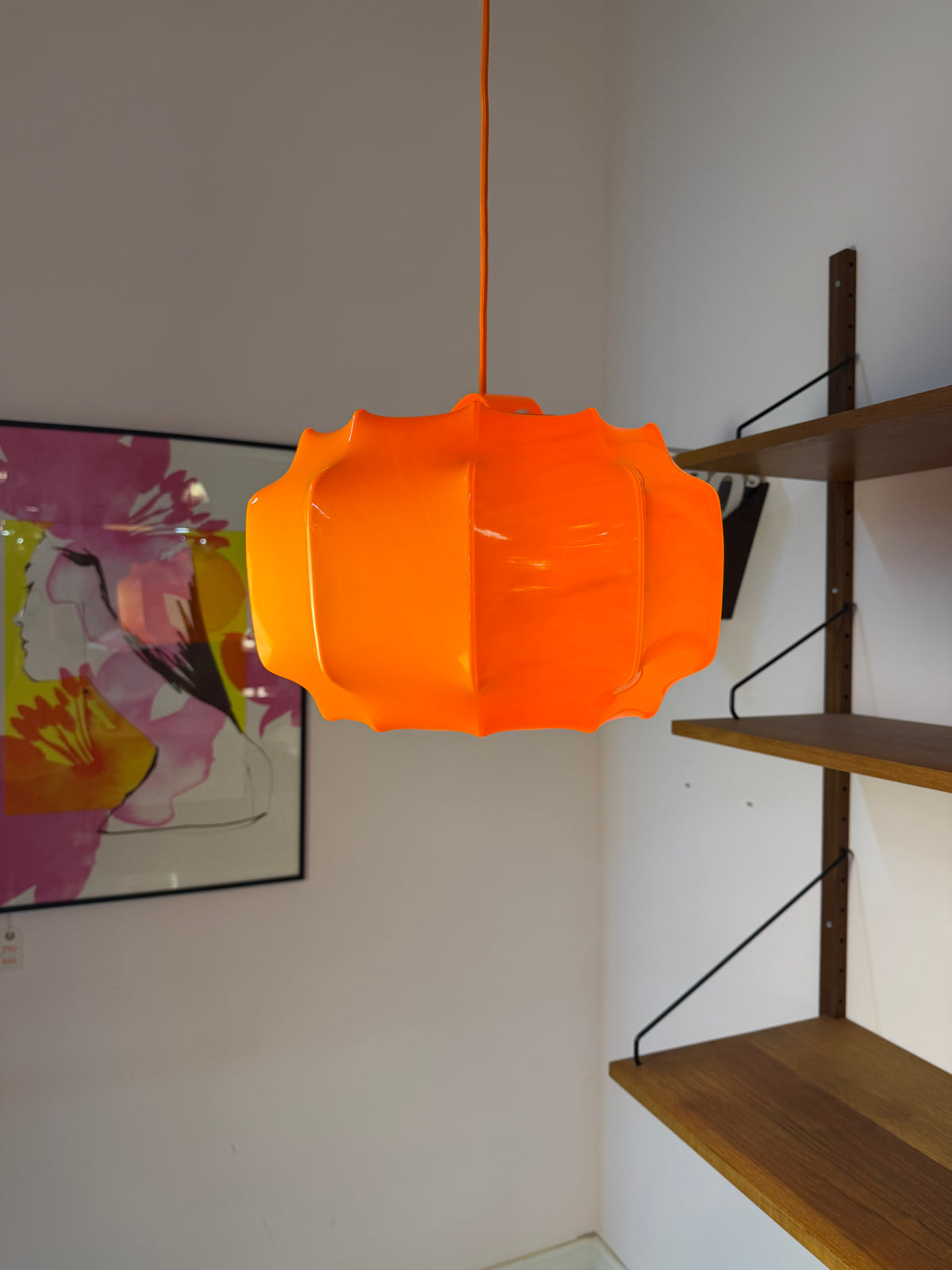 Hängelampe orange mit orangem Kabel von Ilka Plast