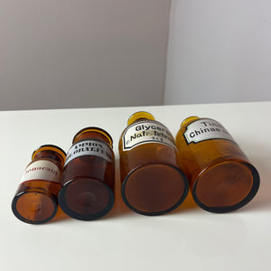 Set: 4x Apothekerglas braun