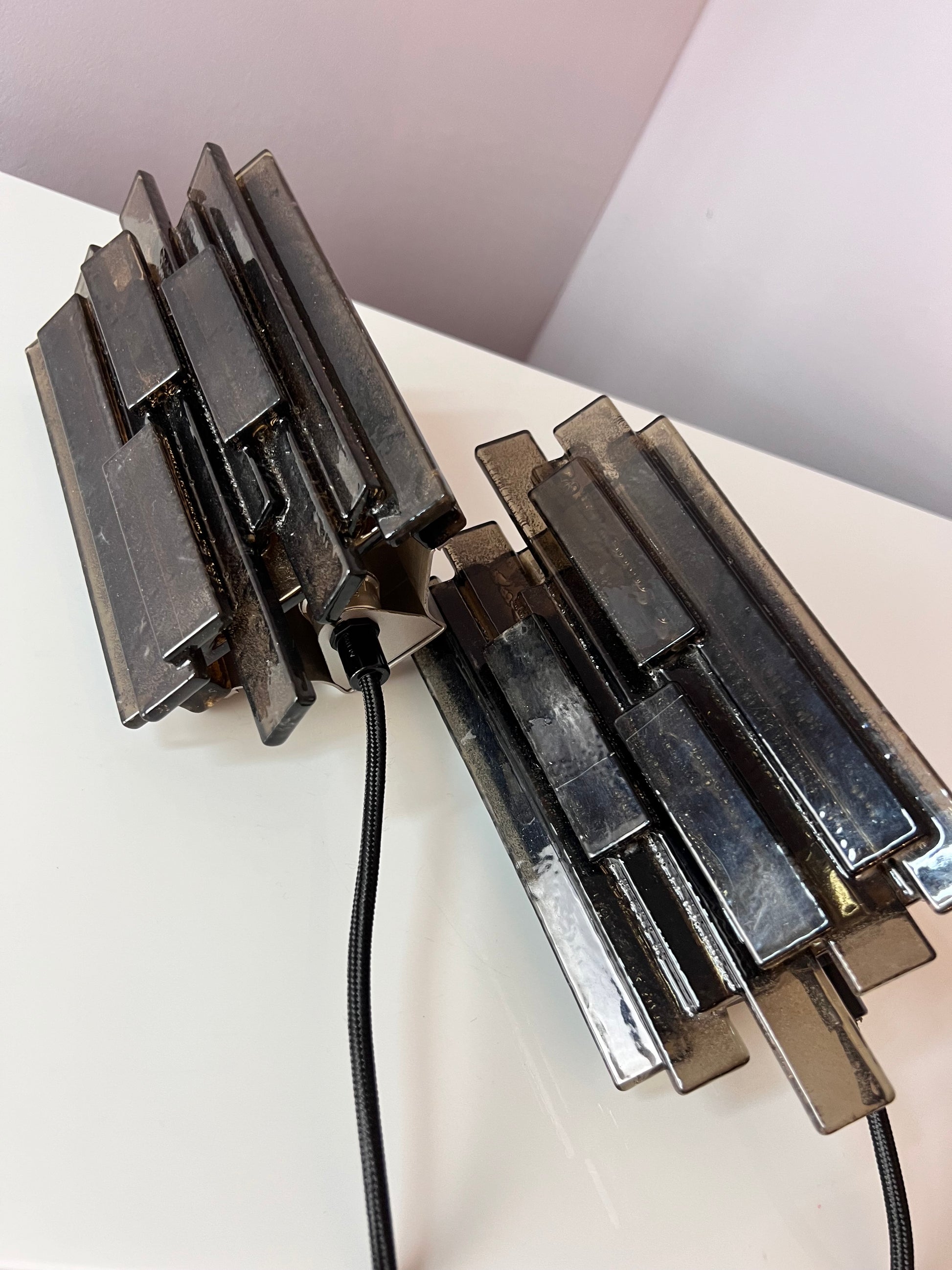 Set: 2x Wandlampe graubraun von Claus Bolby