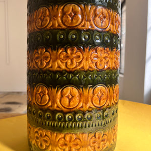 Bodenvase 289-47 grün gelb von Scheurich West Germany