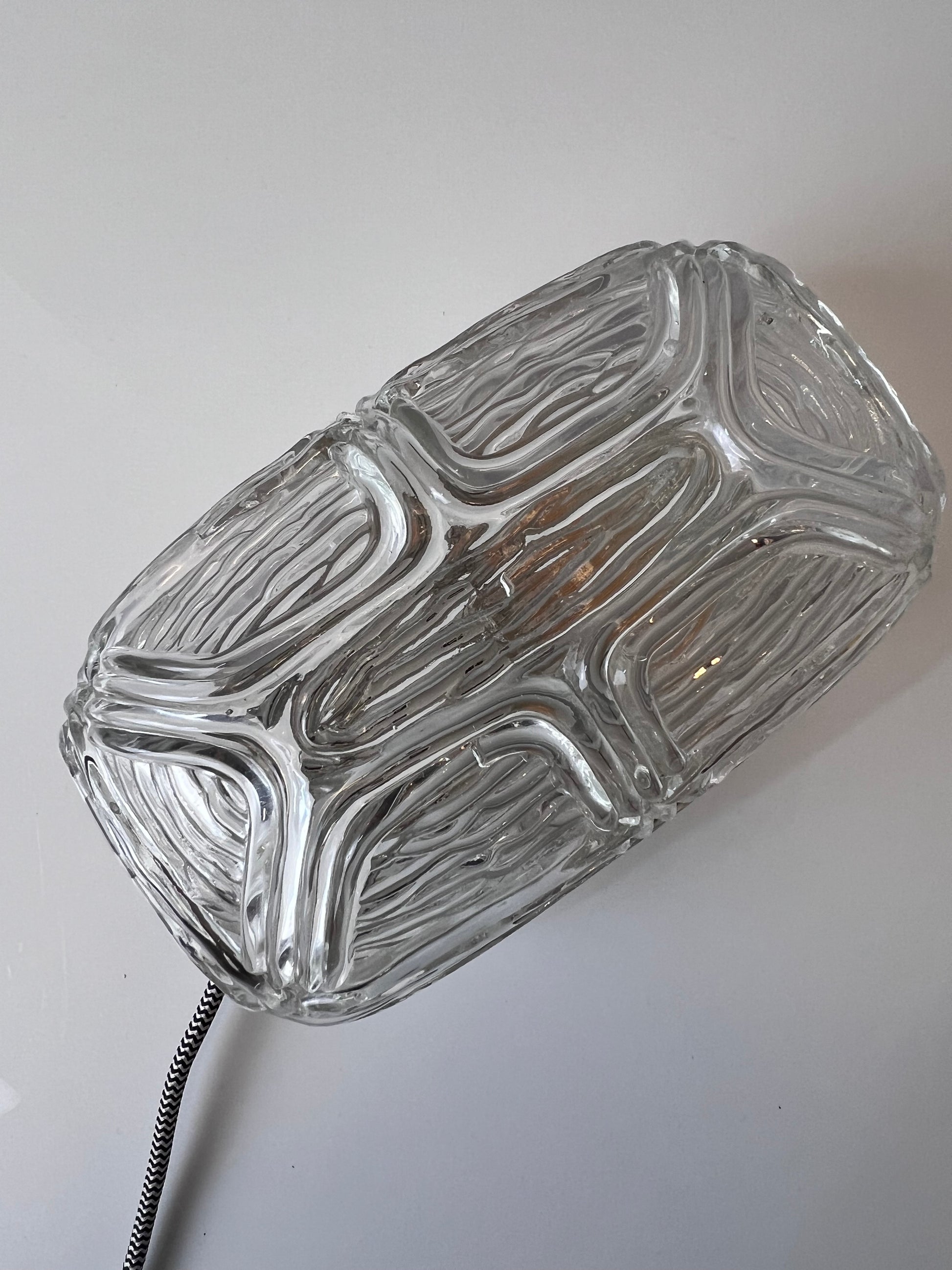 Wandlampe Strukturglas mit Kabel