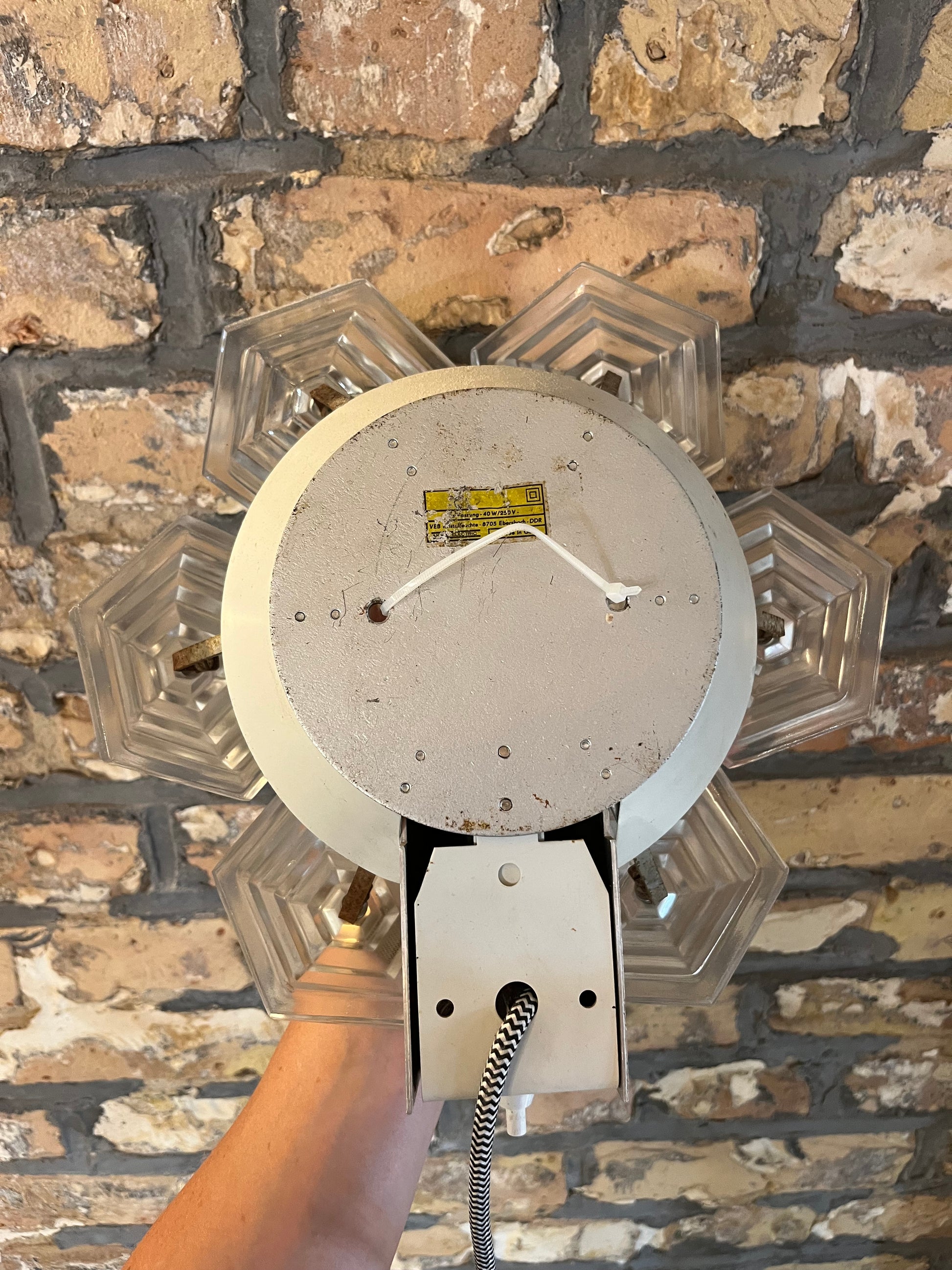 Wandlampe Eiskristall von VEB Kristallleuchtenbau Ebersbach