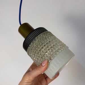 Hängelampe Glas Messing aus Dänemark