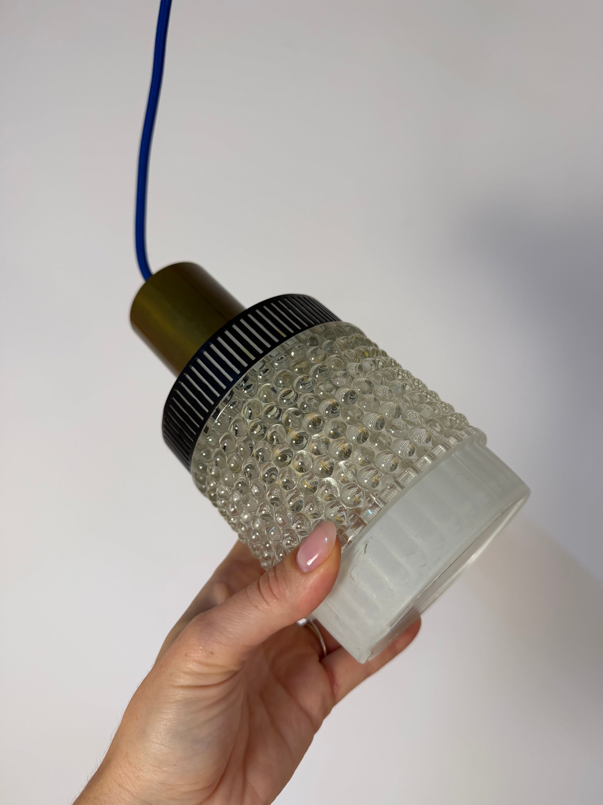 Hängelampe Glas Messing aus Dänemark