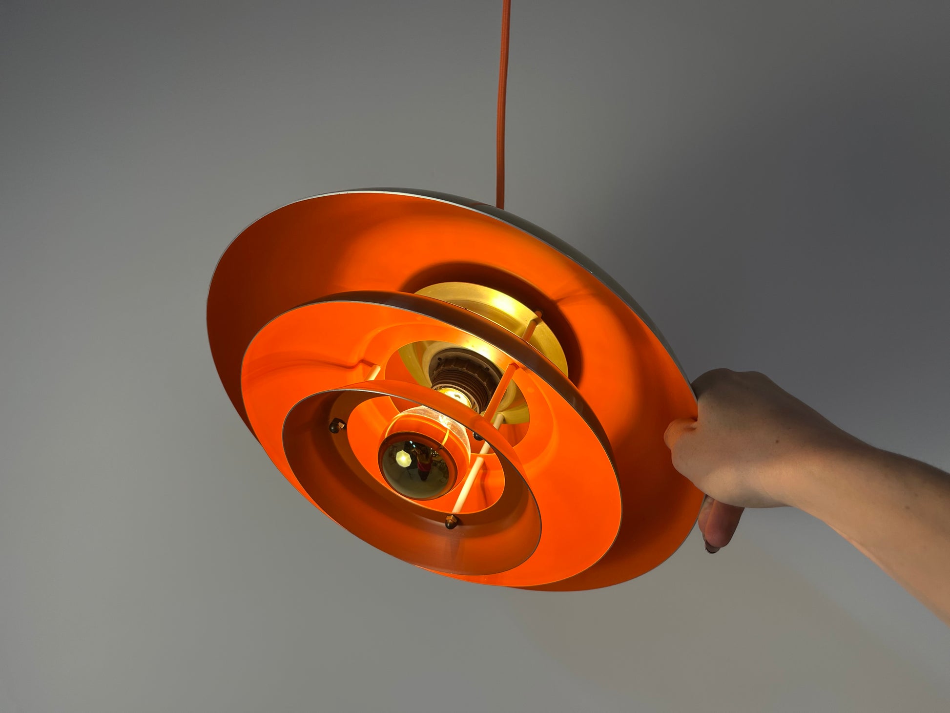 Lamellenlampe gold orange aus Dänemark