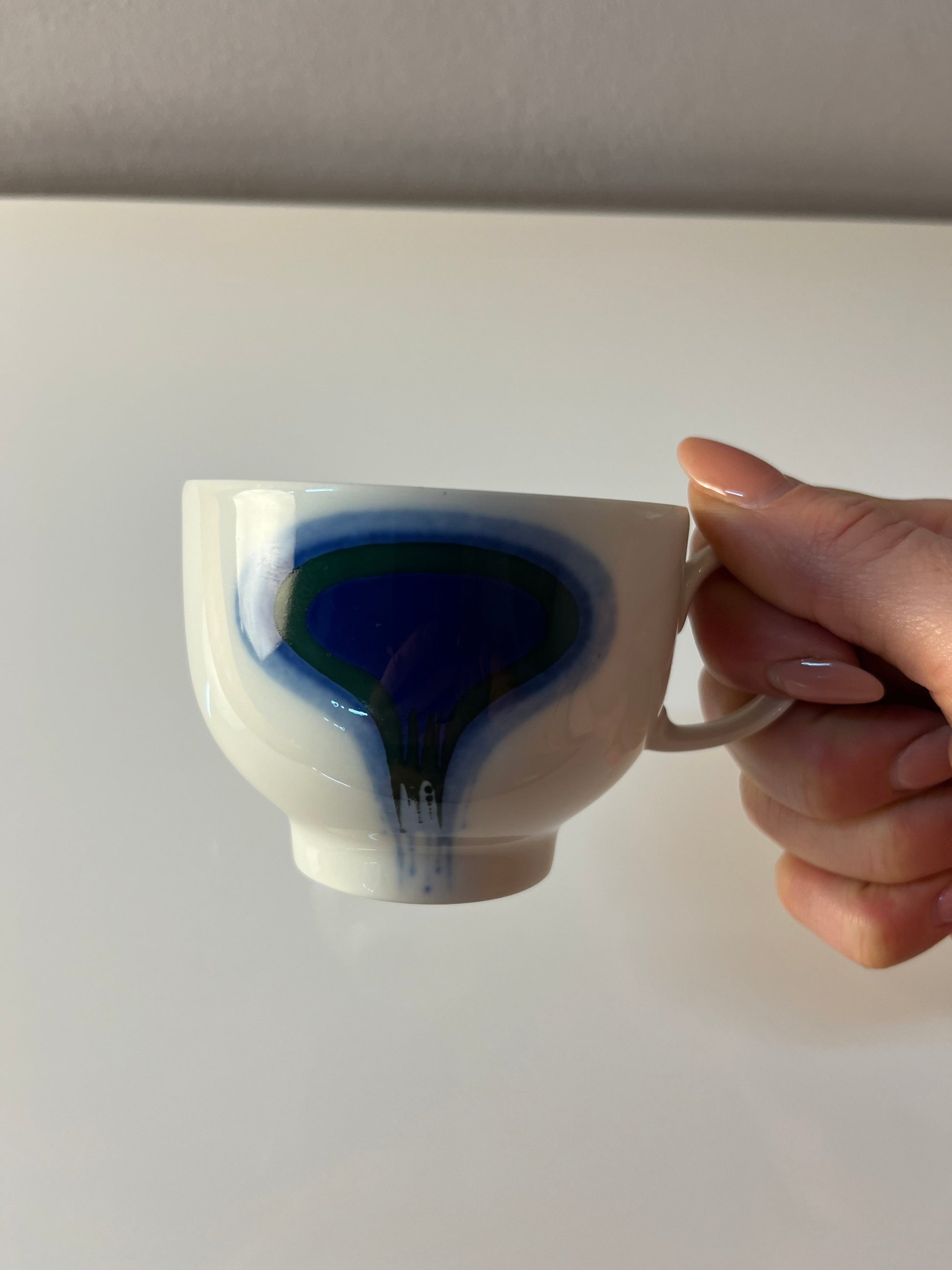 Set: 6x Tasse Form F Pop Art blau weiß von Fürstenberg