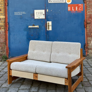 2-Sitzer Sofa beige grau Safari Style