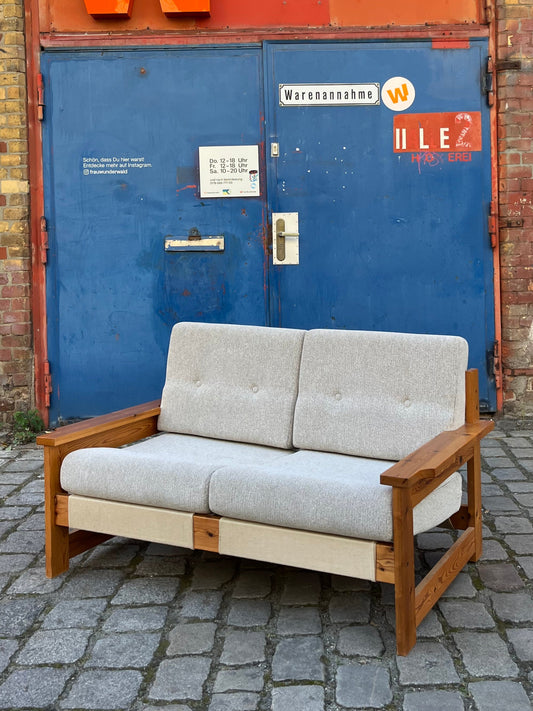 2-Sitzer Sofa beige grau Safari Style