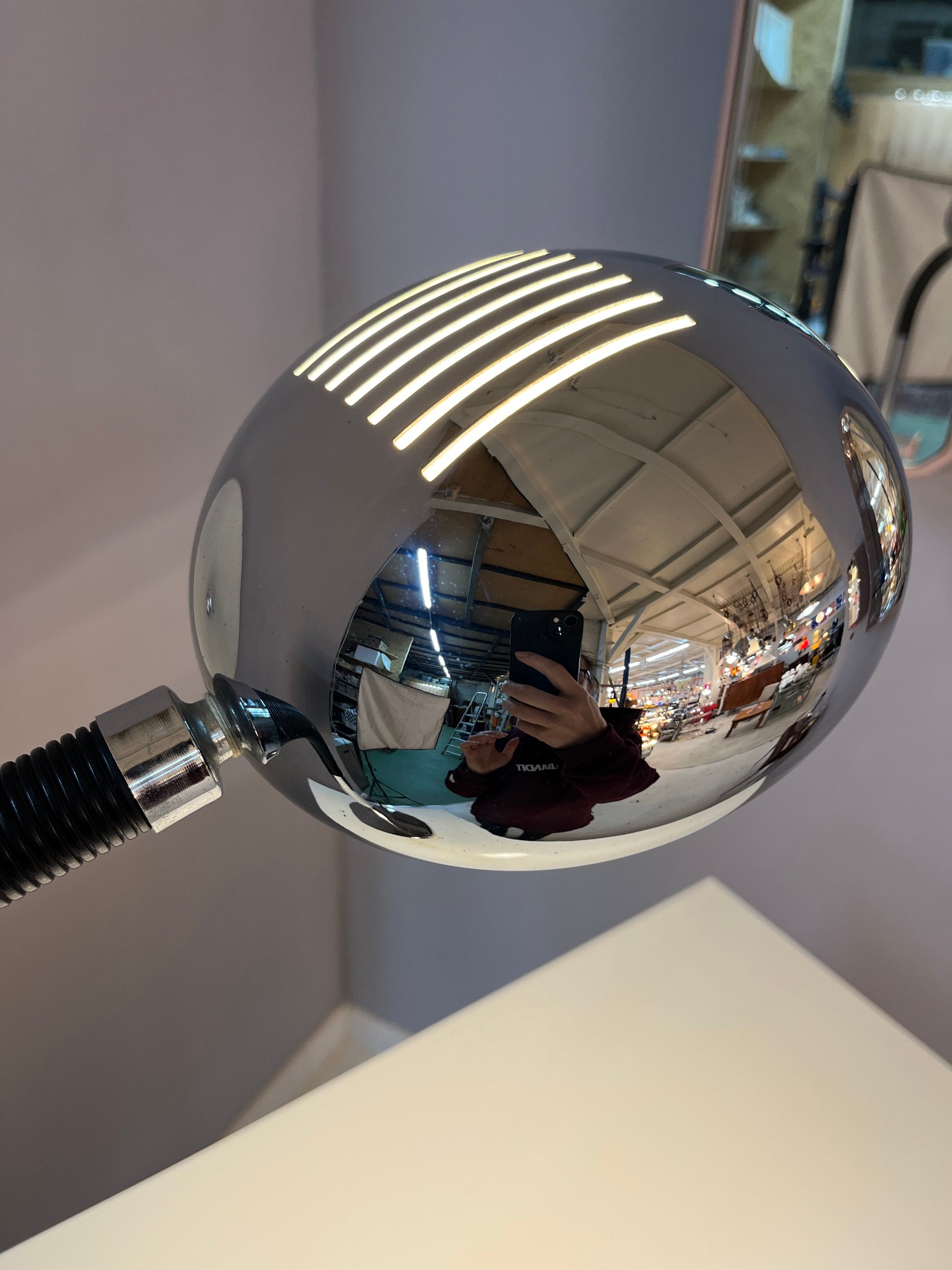 Tischlampe Gooseneck Chrom schwarz von Herda
