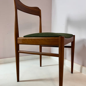 Set: 4x Polsterstuhl grün Teak
