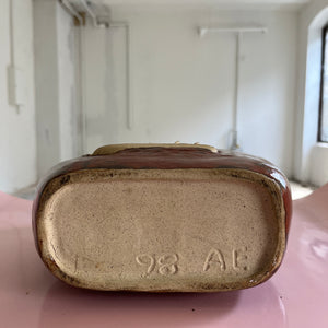 Vase mit Schiff braun Keramik Dänemark