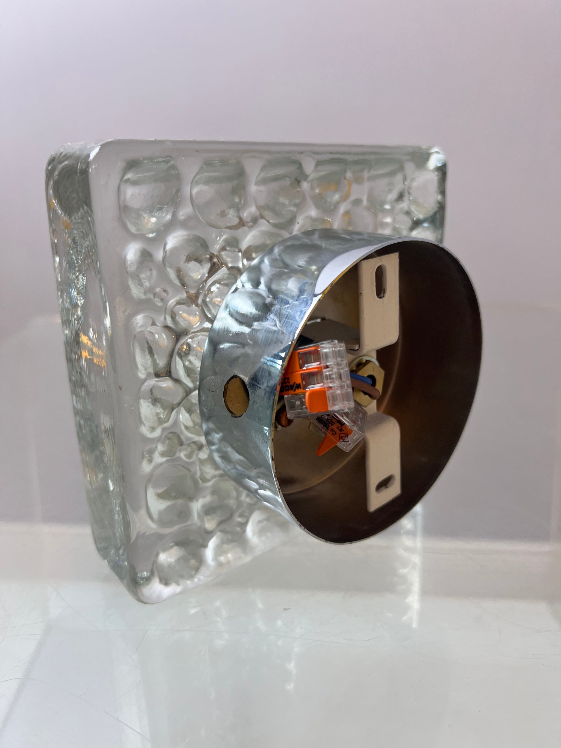 Wandlampe Ice Cube Glas Chrom
