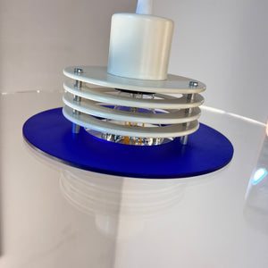 Lamellenlampe „Astra“ blau Plexiglas aus Dänemark