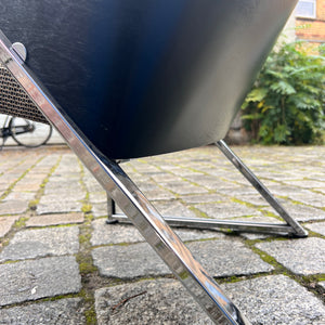 Sessel Mondi grau schwarz Chrom von Jouko Järvisalo für Inno Interior Oy - neu gepolstert