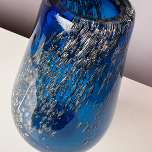 Vase blau Glas von von Heinrich Löffelhardt für Schott Zwiesel