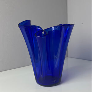 Vase Fazoletto blau Glas von Ancher Iversen