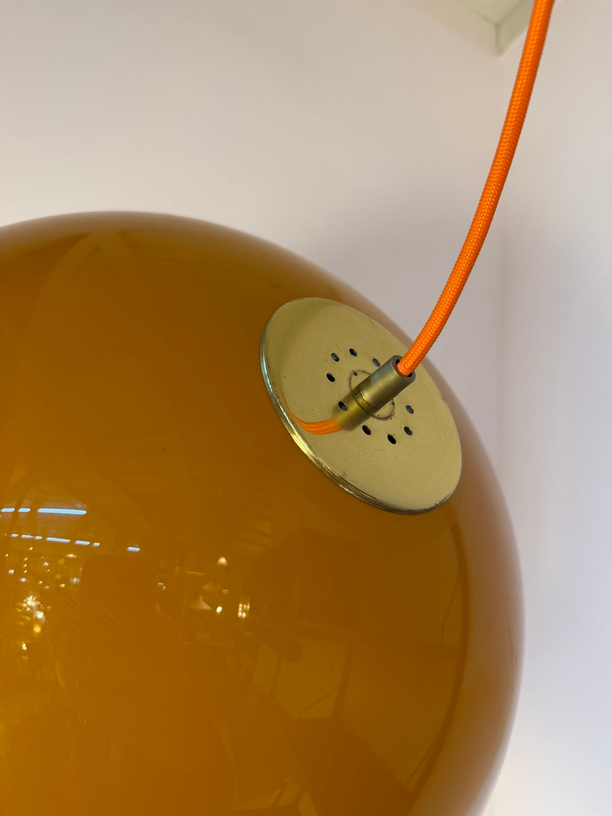 Hängelampe Guzzini Kunststoff braun orange