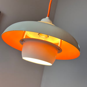 Lamellenlampe neu lackiert weiß orange