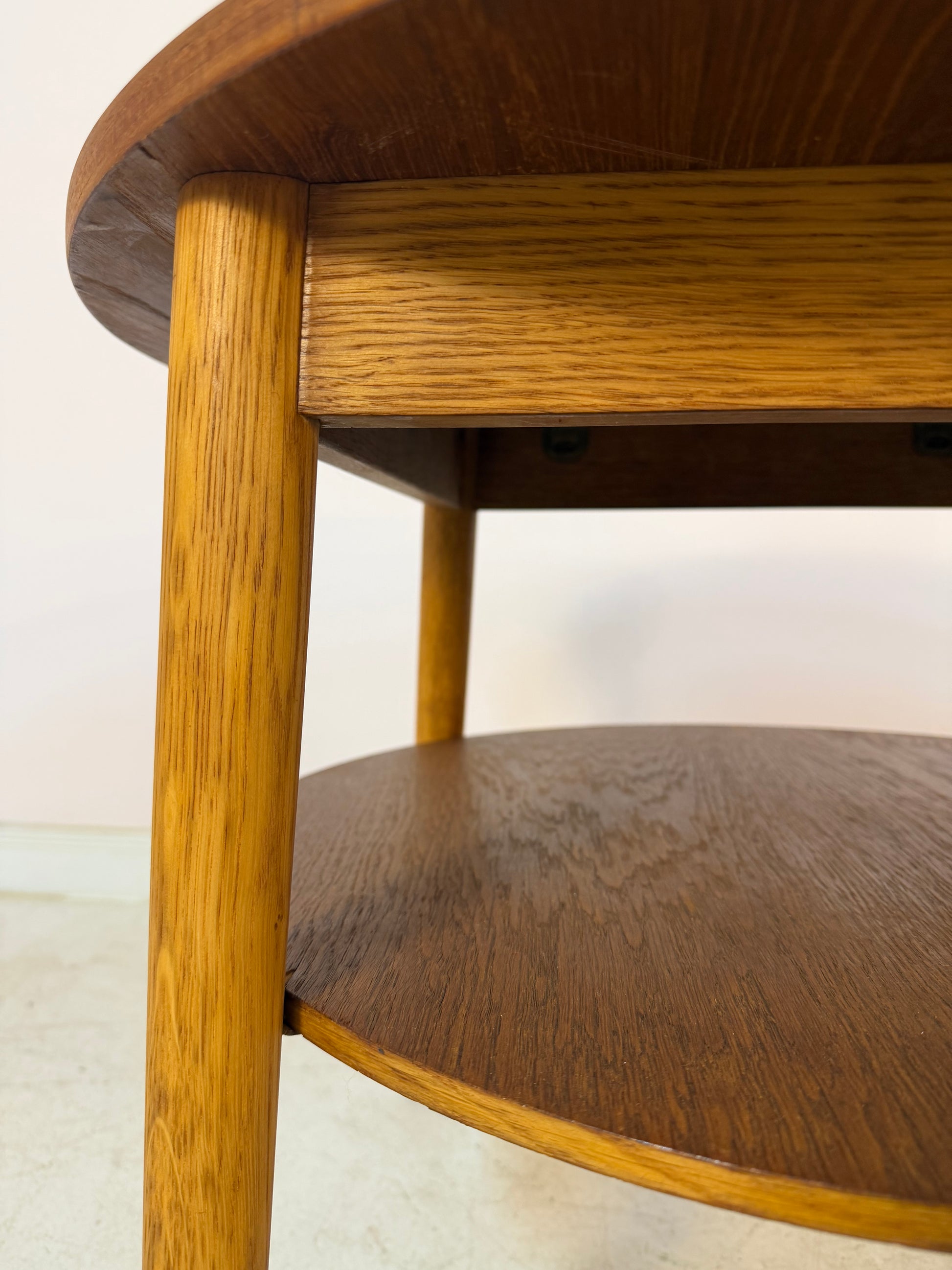 Runder Couchtisch Eiche & Teak aus Dänemark