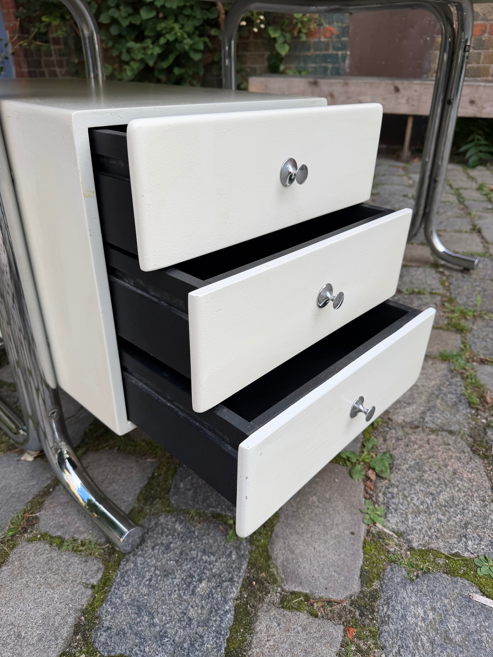 Schreibtisch weiß Fiberglas Chrom von 2 INN Lissone