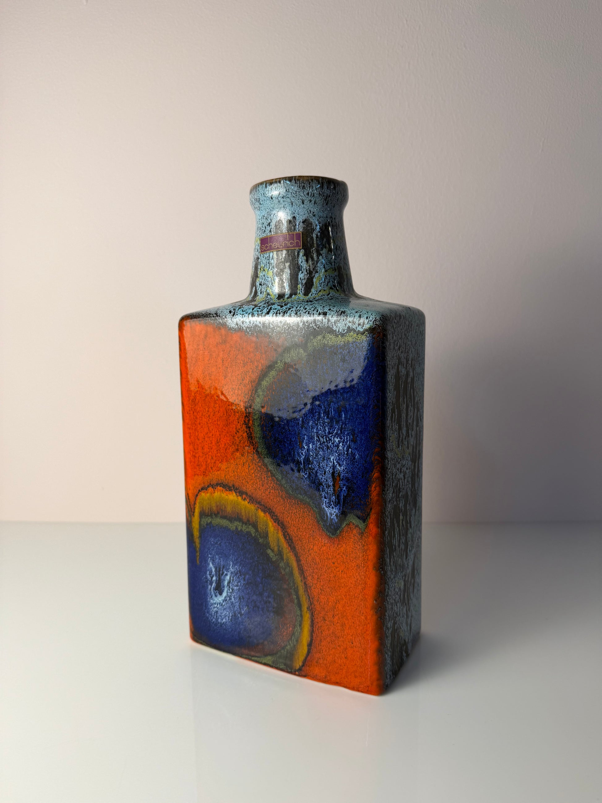 Vase 281-30 Fat Lava blau rot von on Scheurich West Germany