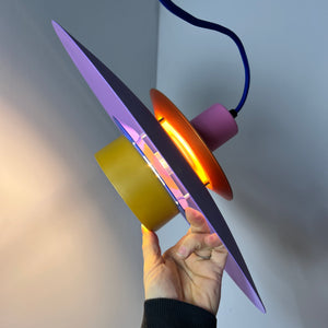 Lamellenlampe neu lackiert lila ocker