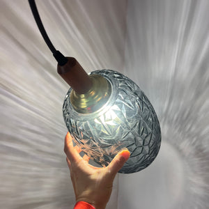 Hängelampe Glas Teak