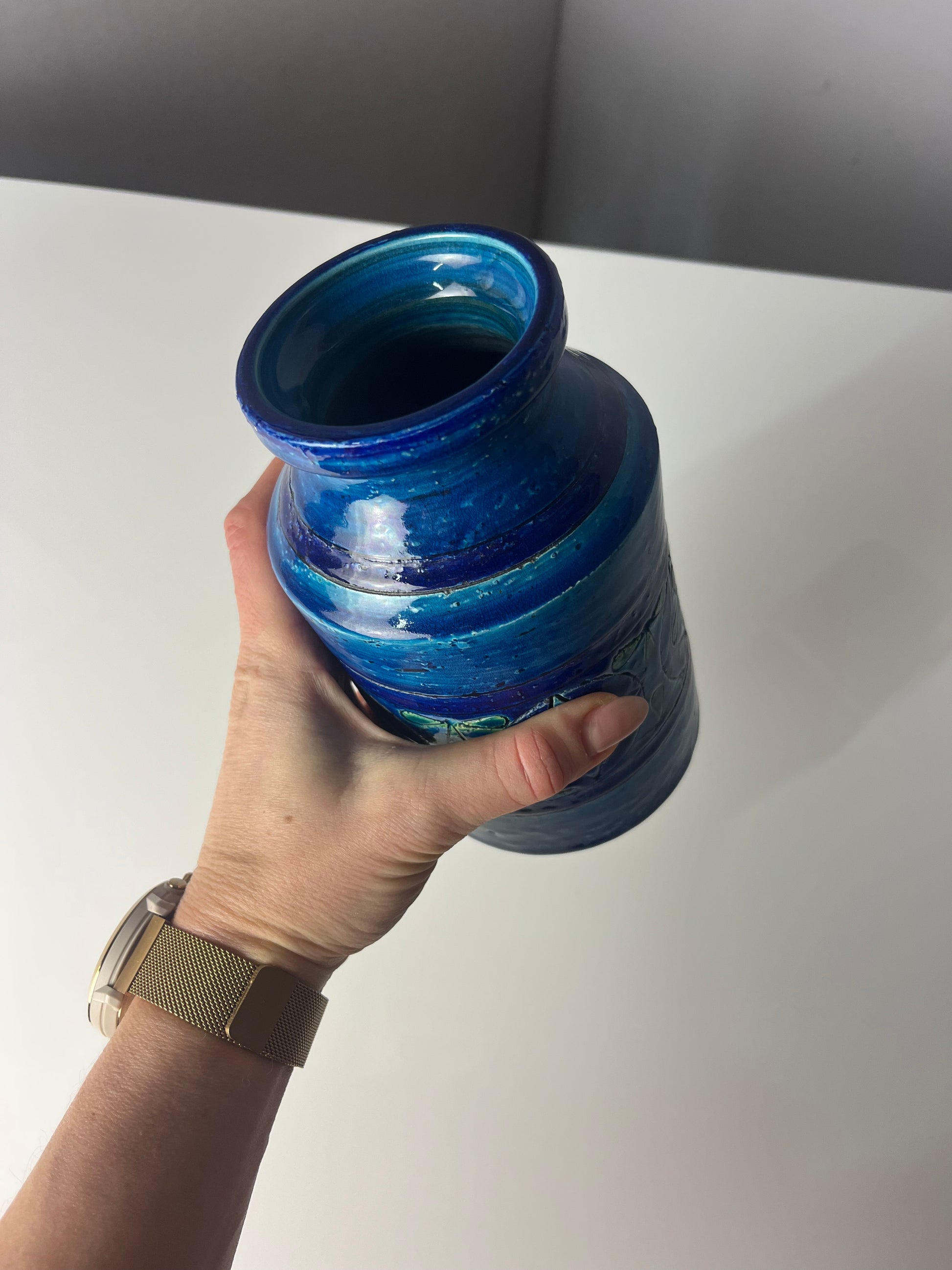 Vase Azul Rimini von Aldo Londi für Bitossi